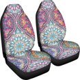 thumbnail image 3 of XYZCANDO Durable Car Seat Covers Vehicle Van Auto, Easy to Install and Clean Premium Vehicle Front Seat Covers 2pc Polyester Mandala Flower, 3 of 10