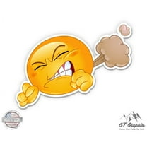 Fart Emoji - 3" Vinyl Sticker - For Car Laptop I-Pad Phone Helmet Hard Hat - Waterproof Decal