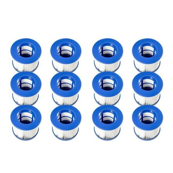 4 x 4 x 4 in. Water Filter Cartridge for Inflatable Hot Tub Spa, Blue - Pack of 12