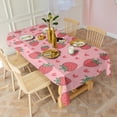 thumbnail image 3 of Red Strawberry Plants Fruit Heart Pink Rectangle Tablecloth 60"x102",Waterproof Polyester Rectangle Table Cloth, Wipeable Spillproof Polyester Tablecloth for Dining, Camping, Indoor and Outdoor, 3 of 6