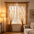 thumbnail image 5 of Lilixerw Rod Pocket Sheer Curtain Decoration, Vintage Oval Floral Pattern Window Drape, for Living Space, Rest Room and Indoor Window Layout, Household Interior Ornament, 55.12x39.37 inch, 5 of 6