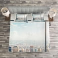 thumbnail image 3 of Ambesonne Landscape Quilted Bedspread Set 3 Pcs, Empty Loft Cityscape, King Size, Pale Grey and White, 3 of 3