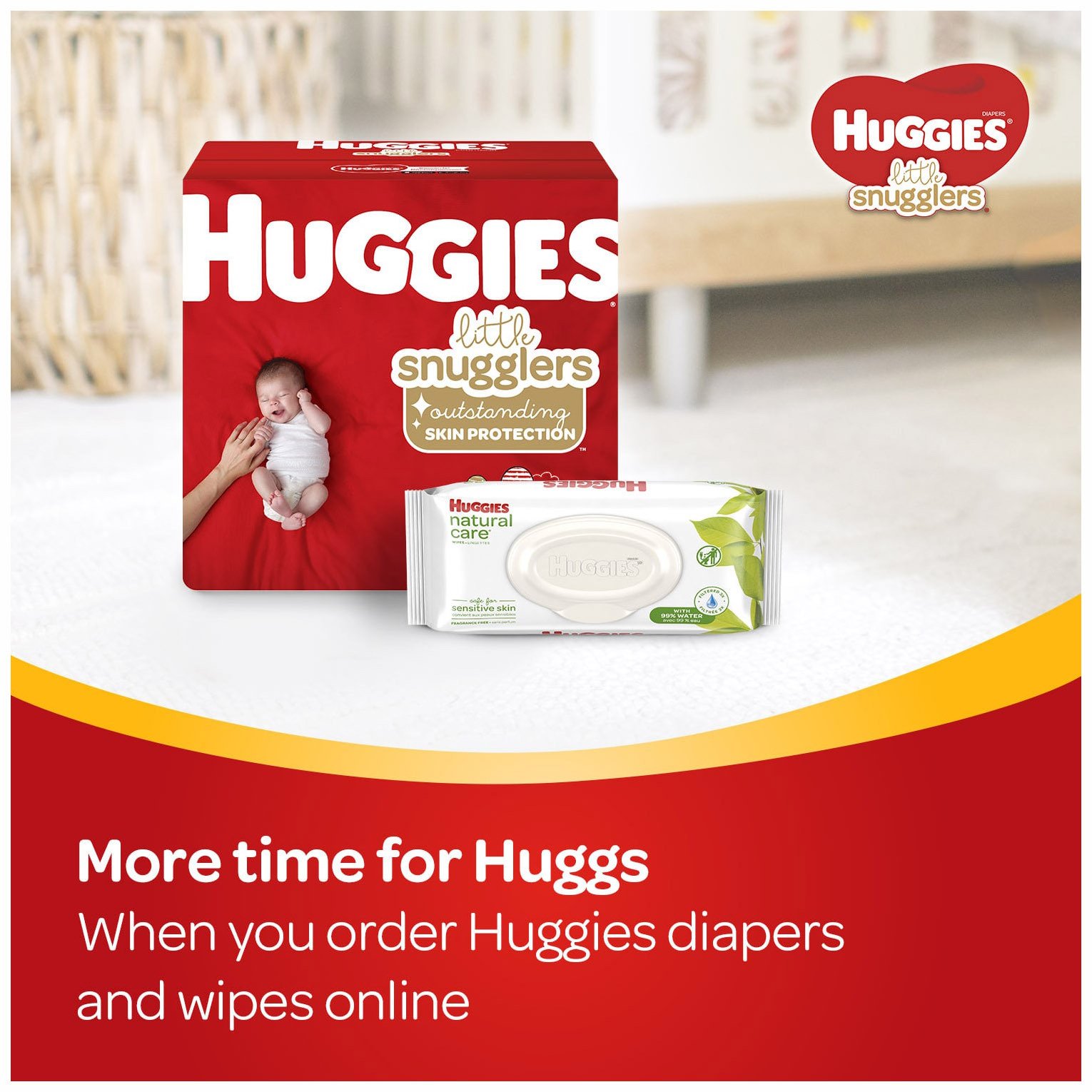 Huggies Newborn Gift Box - Little Snugglers Diapers (Size Newborn, 24 Ct & Size 1, 32 Ct), Natural Care Wipes (96 Ct) & Johnson's Baby Shampoo & Lotion - image 10 of 13