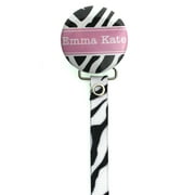 Personalized Name Zebra Pacifier Clip