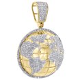 thumbnail image 2 of 10K Yellow Gold Diamond 3D Globe Semi Dome World Map Pendant 1.7" Charm 1.36 CT., 2 of 6