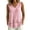 Pink, variant on Women Sleeveless V Neck Double Ruffle Tier Casual Top