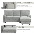 thumbnail image 3 of Harper & Bright Designs Pull Out Sofa Bed Sectional 3 Seater Sleeper Sofa Bed with with Storage chaise USB Port and 2 Cup Holders for Living Room Apartment, Gray, 3 of 14