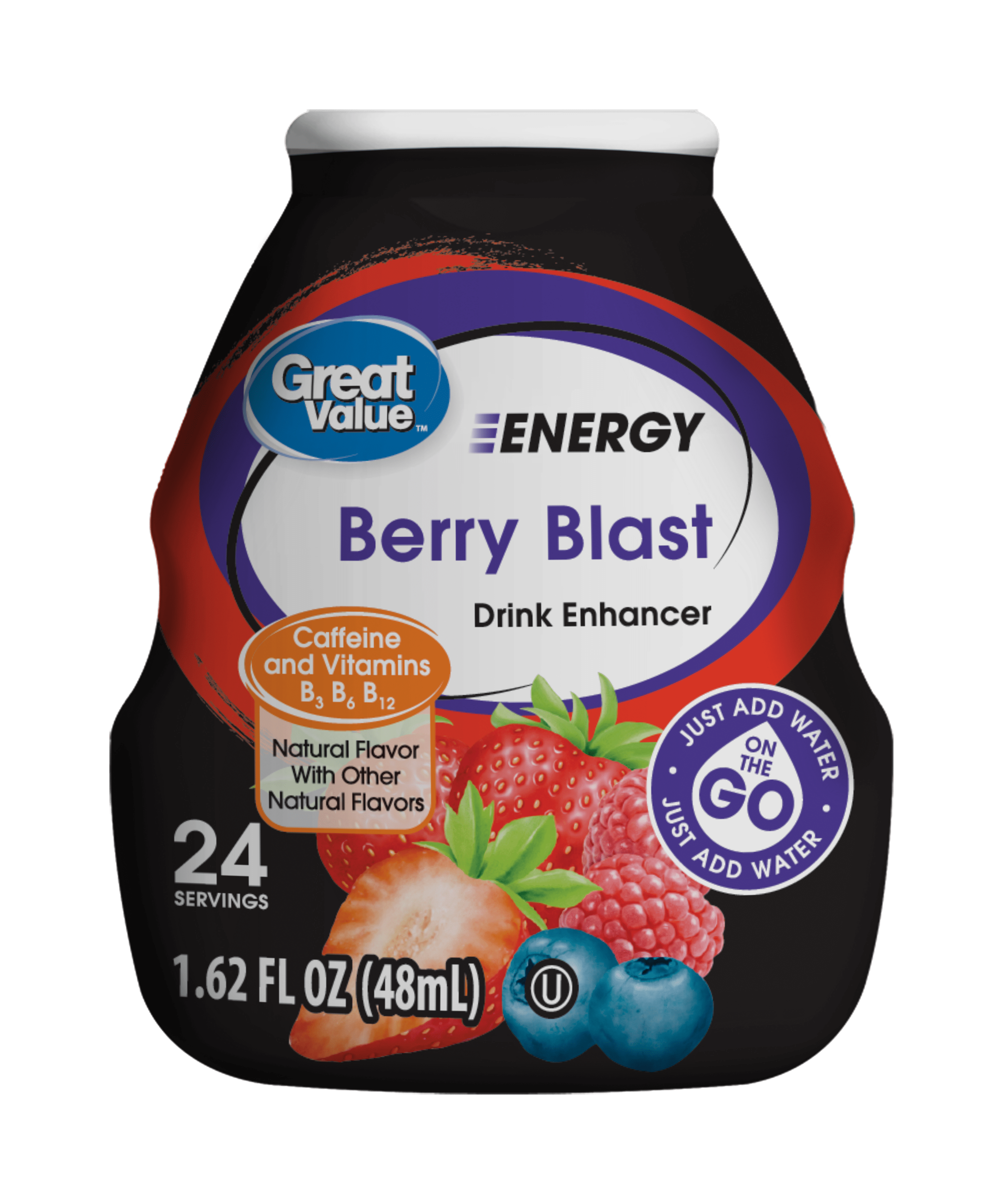 Great Value Energy Berry Blast Drink Enhancer, 1.62 Fl Oz
