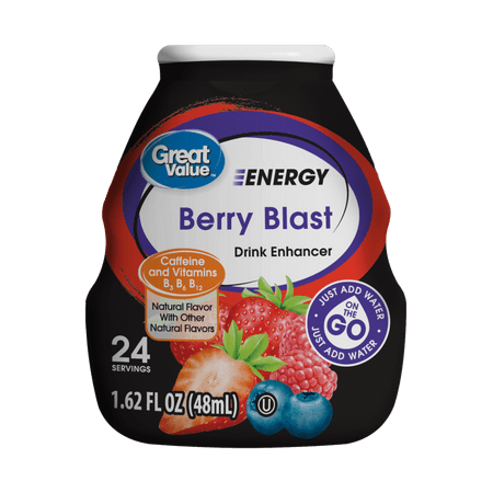 (2 pack) (2 Pack) Great Value Energy Berry Blast Drink Enhancer, 1.62 fl oz