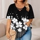 thumbnail image 1 of Xuyuer Women's Casual V-Neck Short Sleeve Loose Blouse, Retro Floral Print, 1 of 6
