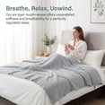thumbnail image 5 of Cooling Throw Blanket for Hot Flashes Muslin Throw Blanket 100% Cotton Muslin Blanket, 50"x59" Large Size Blanket, Lightweight and Breathable Cotton Gauze ,Blue, 5 of 8