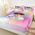 thumbnail image 4 of Castle Fairy Cute Angel Girl Queen Sheets 4 Pieces,Sparkle Cloud Pattern Queen Sheet Sets,Pink White,1 Fitted Sheet, 1 Flat Sheet and 2 Pillowcases, 4 of 6