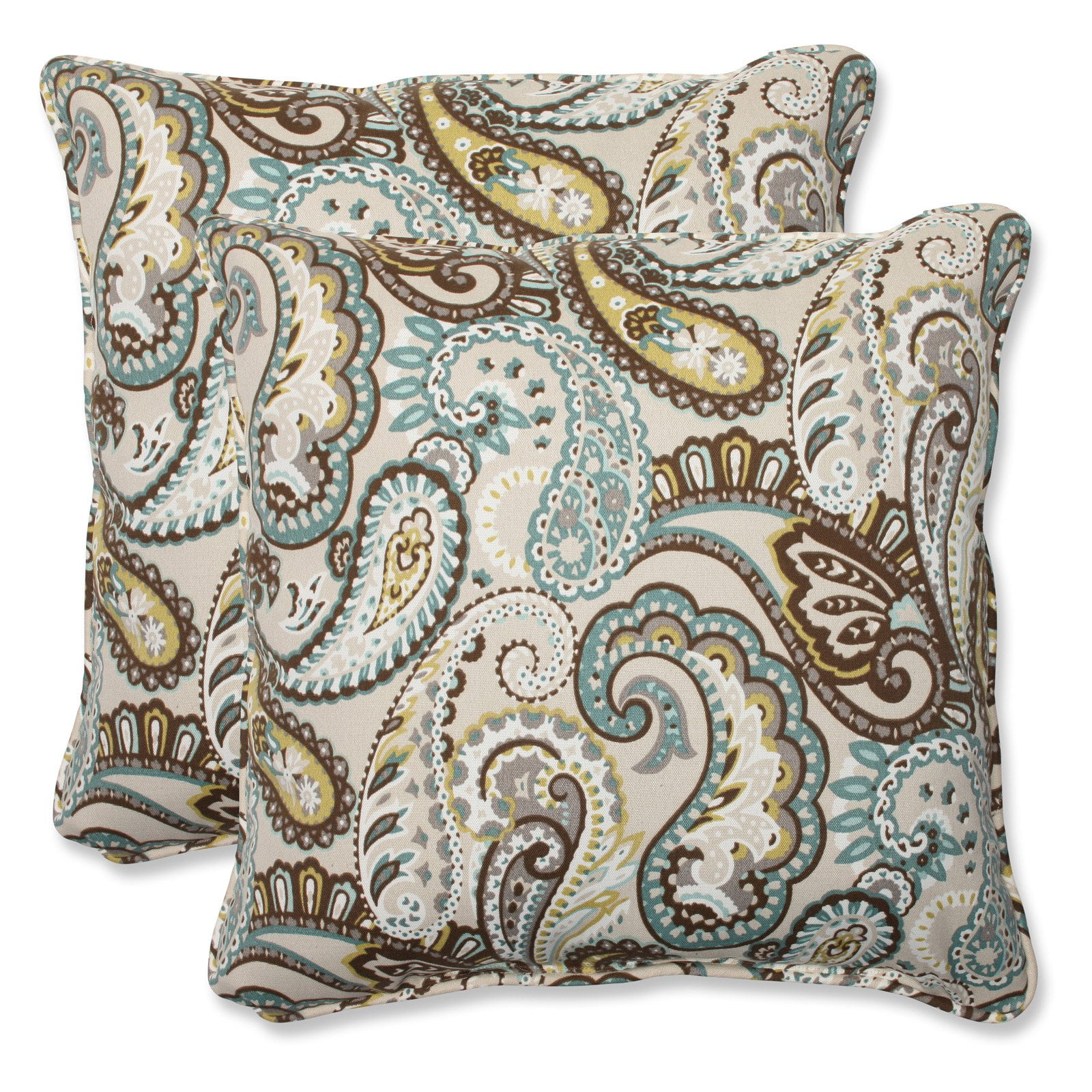 Pillow Perfect Outdoor/ Indoor Tamara Paisley Quartz 18.5inch Throw