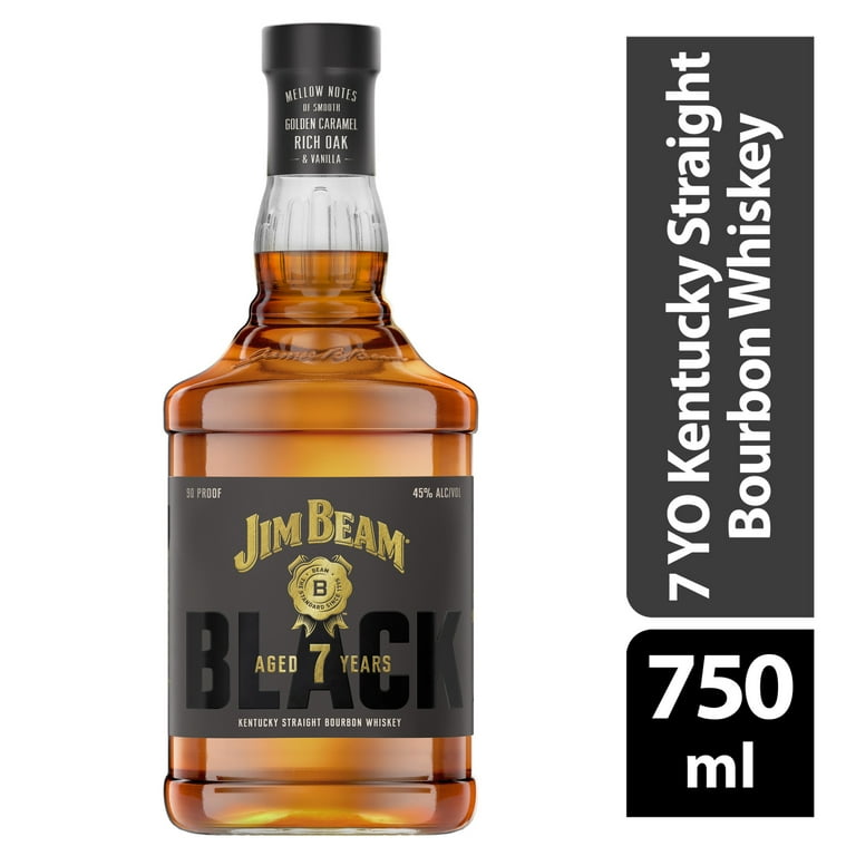 Jim Beam Black Straight Bourbon Aged 7 YR, 750 ml Bottle, 45