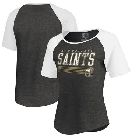 Nfl Autographed Throwback Jersey - New Orleans Saints NFL Pro Line by Fanatics Branded Women's Throwback Collection Fast Pass Tri-Blend T-Shirt - Black