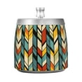 thumbnail image 7 of Yayeee Ashtray with Lid for Cigarette Smokeless Stainless Steel Home Ash Holder, Yellow Geometric, 7 of 7