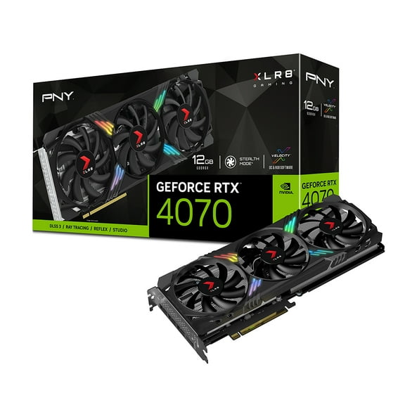 PNY GeForce RTXâ„¢ 4070 GPU 12GB XLR8 Gaming VERTO EPIC-X RGBâ„¢ Triple Fan DLSS 3 Graphics Card