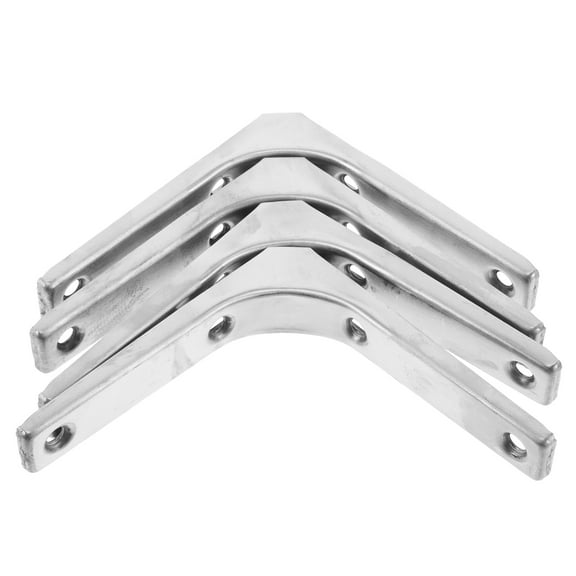 WHAMVOX Heavy Duty Stainless Steel Wall Brackets for Floating Shelves with Curved Design and Easy Installation Silver