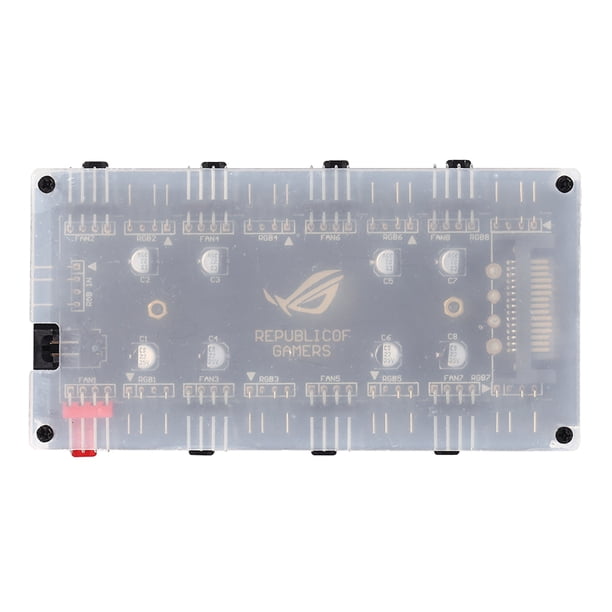 Kuymtek Ventilador ARGB de 5 V/3 pines PWM HUB 1 a 8 divisor para placa base de PC (SATA + carcasa) Kuymtek Componentes de la computadora