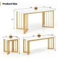 thumbnail image 3 of Gymax 4PCS Dining Table Set Kitchen Table w/ Bench & 2 Stools Wing-shaped Metal Legs, 3 of 10