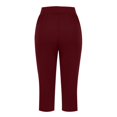 thumbnail image 5 of Huresd Capri Pants for Women, Summer Casual Pull On Womens Capris with Pockets, Women's Casual Pants & Capris, Ladies Capris Wine 3XL, 5 of 7