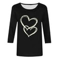 thumbnail image 4 of Goodtrade8 Spring Tops for Women 3/4 Sleeve Pullover Graphic Casual Summer Valentine Gifts for Girlfriend Womens Shirts Fashion, 4 of 5