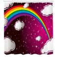 thumbnail image 3 of Ambesonne Cartoon Shower Curtain, Rainbow Colored Stars, 69"Wx75"L, Maroon and White, 3 of 3