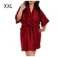 thumbnail image 1 of Albornoz para mujer, bata sedosa sexy, camisón, camisón, ropa de dormir, rojo vino, XXL Methold AP001190-17B, 1 of 7