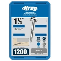 Kreg SML-F125-1200 Zinc Pocket Screws, 1 1/4-Inch, #7 Fine Thread, Maxi-Loc Head (1200 Count)