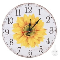 CNMF 30cm Elegant Style Sunflower Pattern Wall Hanging Clock for Home Office Living Room Decoration