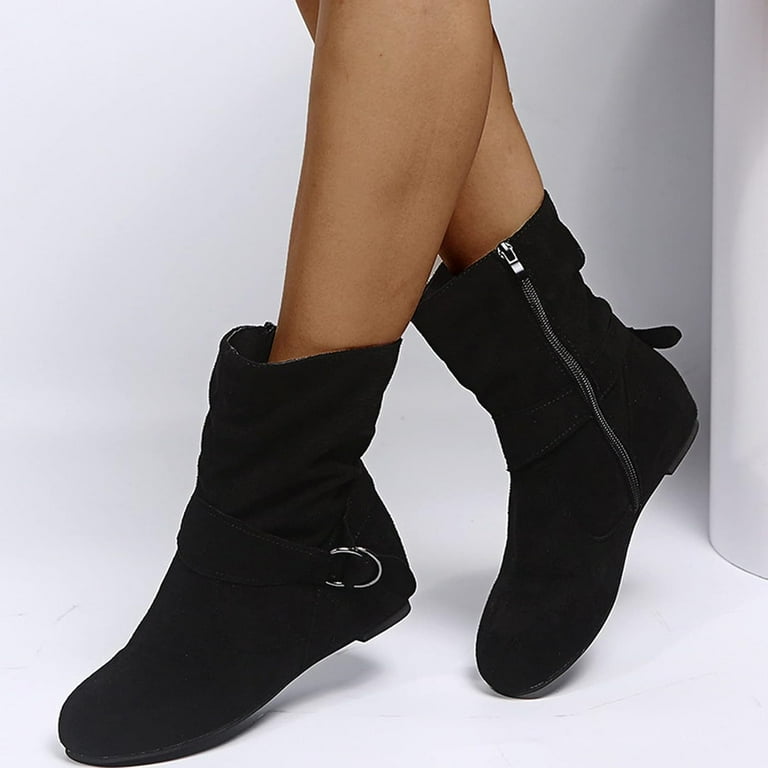 Slouchy black ankle boots clearance