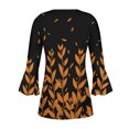 thumbnail image 4 of Puntoco Tops Blouses for women Clearance 2025,Womens Tops Casual V Neck Shirts Floral Solid Blouse Ruffle Tunics 3/4 Sleeve Tshirt Orange L(L), 4 of 5