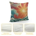 thumbnail image 4 of GOSMITH Throw Pillow Cover Blue Surf Sea Waves Vintage of Nature with Sun Retro Beach Decorative Pillow Case Home Decor Square Pillowcase, 4 of 5