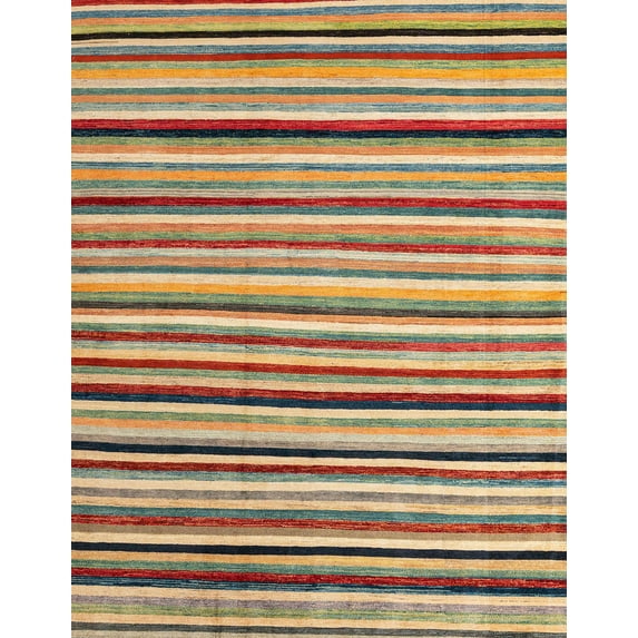 Ahgly Company Machine Washable Indoor Rectangle Abstract Fall Leaf Brown Green Area Rugs, 4' x 6'