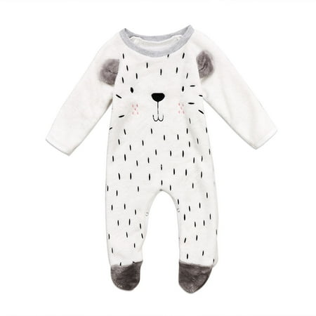 

Toddler Baby Boys Girls Romper Long Ruffled Sleeve Floral Print Round Neck Long Jumpsuit