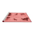 thumbnail image 2 of Ahgly Company Machine Washable Indoor Square Abstract Red Modern Area Rugs, 3' Square, 2 of 4