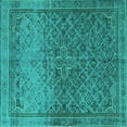 thumbnail image 1 of Ahgly Company Machine Washable Indoor Square Persian Turquoise Blue Traditional Area Rugs, 6' Square, 1 of 4