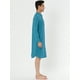 thumbnail image 3 of Camisón para hombre Lars Amadeus pijama algodón cuello con bandas lago azul M, 3 of 4