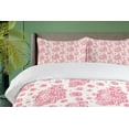 thumbnail image 4 of Ambesonne Coral Duvet Cover Sets, Peonies English Roses, 2-Queen, Dark Coral Pale Pink, 4 of 7