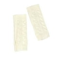 thumbnail image 5 of Riforla Cable Knit Fingerless Gloves with Figure-8 Design Short Wrist Guard for Women Arm Warmth and Casual Use White, 5 of 5
