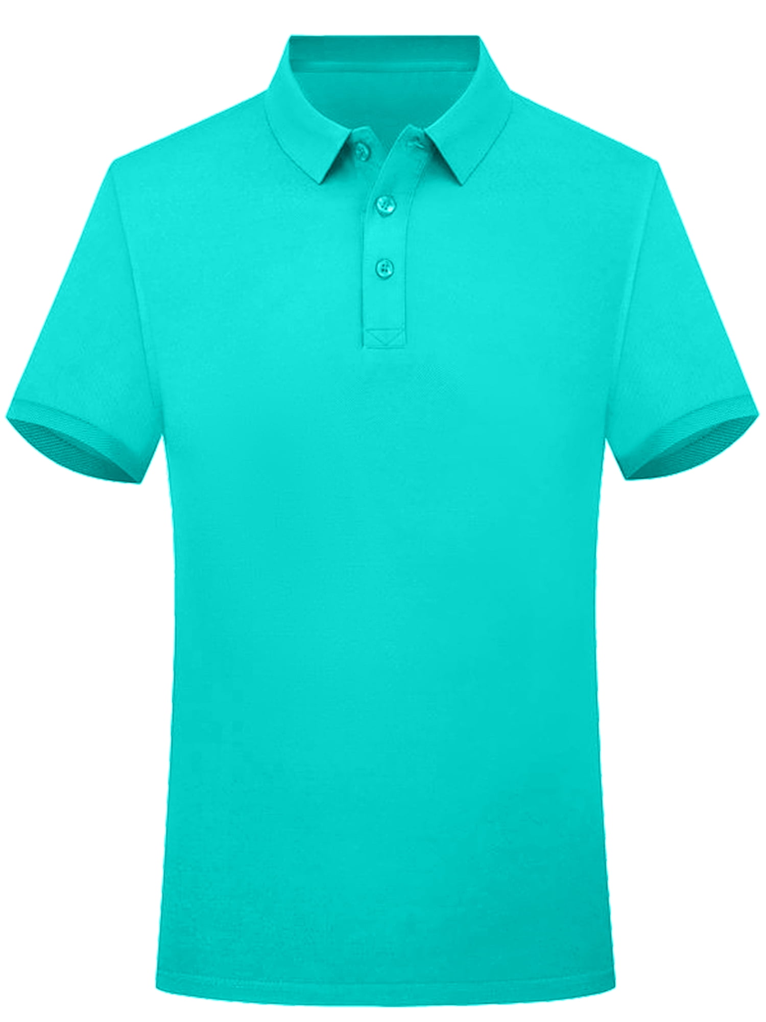 DARING DIVA Men's Solid Stretch Short Sleeve Slim Fit Golf Shirt 2XL Bright Blue