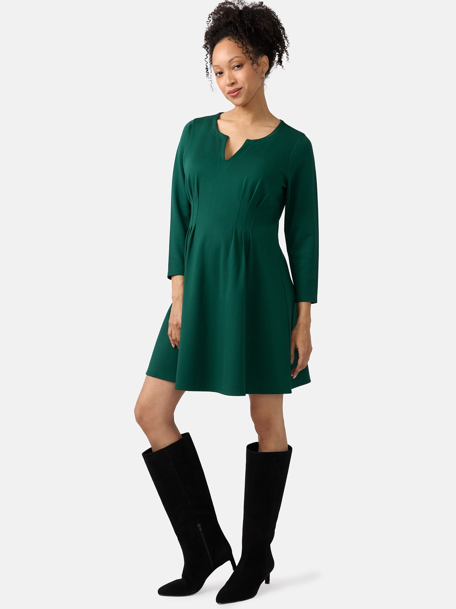 Ingrid & Isabel For Every Belly Women's Maternity Pintuck Mini Dress, Sizes S-XXL