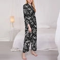 thumbnail image 3 of Fuzoiu Hand Drawn Snake Print Women's Long-Sleeved Pajama,Lounge Button Down Nightwear,Womens Notch Collar Pajama Set-X-Large, 3 of 7