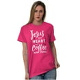 thumbnail image 4 of Jesus in Heart and Coffee in Veins Women's Graphic T Shirt Tees Brisco Brands X, 4 of 6