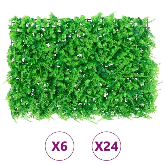 vidaXL Artificial Fern Leaf Fence 24 pcs Green 15.7"x23.6"
