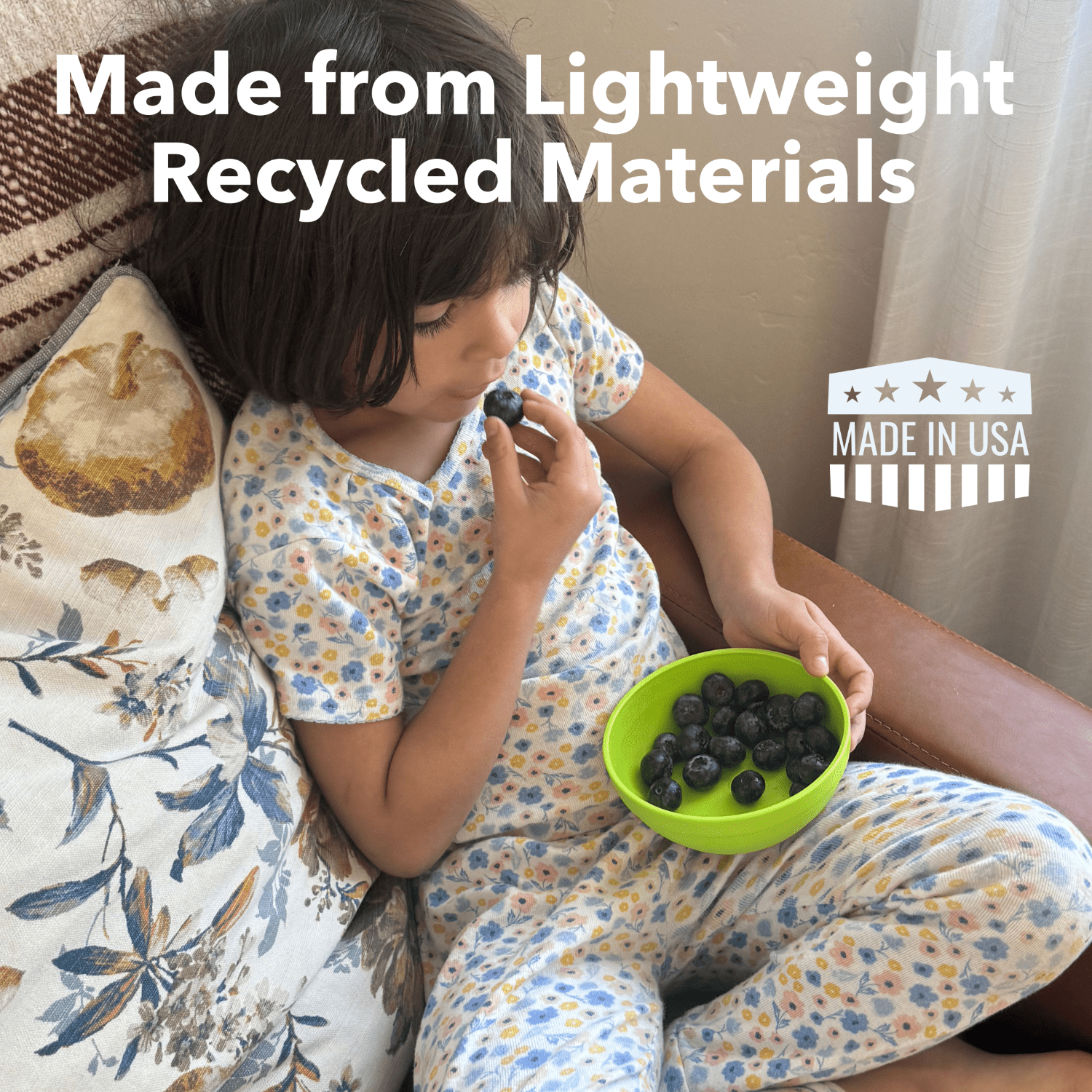 ReUSAbles by Re-Play Recycled Plastic, 3-Pack Bowls for Toddlers, Multicolor