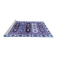 thumbnail image 2 of Ahgly Company Machine Washable Indoor Round Abstract Blue Modern Area Rugs, 5' Round, 2 of 4