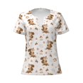 thumbnail image 3 of Naloa Fall Squirrel Print T-Shirts Short Sleeve V Neck Tees for Women Fashion Tops Trendy Lightweight Soft Casual Summer Outfits Clothes, 3 of 5