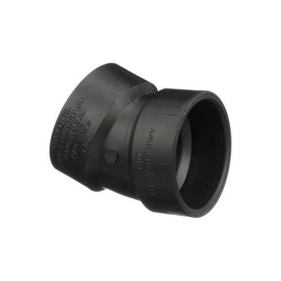 Charlotte Pipe & Found ABS003240600HA Abs/Dwv 22-1/2 Degree Elbow, 1-1/2", Black