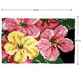 thumbnail image 2 of Latch Hook Rug Kits, Rug Making Kits, DIY Crochet Yarn Rugs, Hooking Craft Kit with Color Pattern Design for Adults Kids (Flowers,23.5" X 15.5"), 2 of 8
